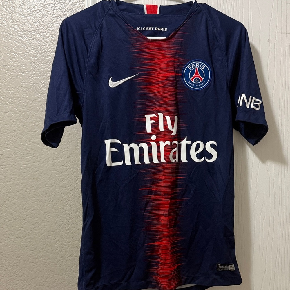 Nike Kids PSG Navy and Red Soccer Jersey